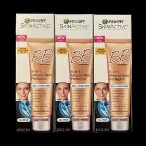 (3) Garnier Skin Active BB Cream 5-in-1 Miracle Skin Perfector Oily/Combo - NEW